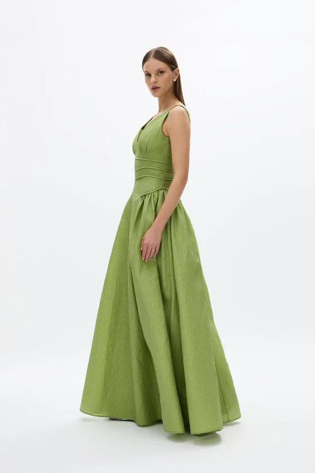Women Maxi Dresses Rachel Gilbert Sophia Gown Greenery