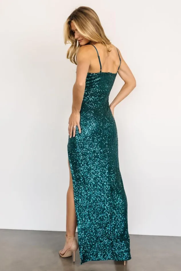 Women Melania Sequin Gown Emerald Baltic Born Embellished and Sequined Women Melania Sequin Gown Emerald Baltic Born Embellished and Sequined