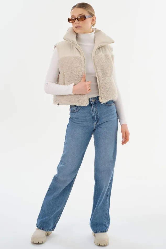 Women MELICIA Reversible Puffer Vest Boneecru LAMARQUE Puffers