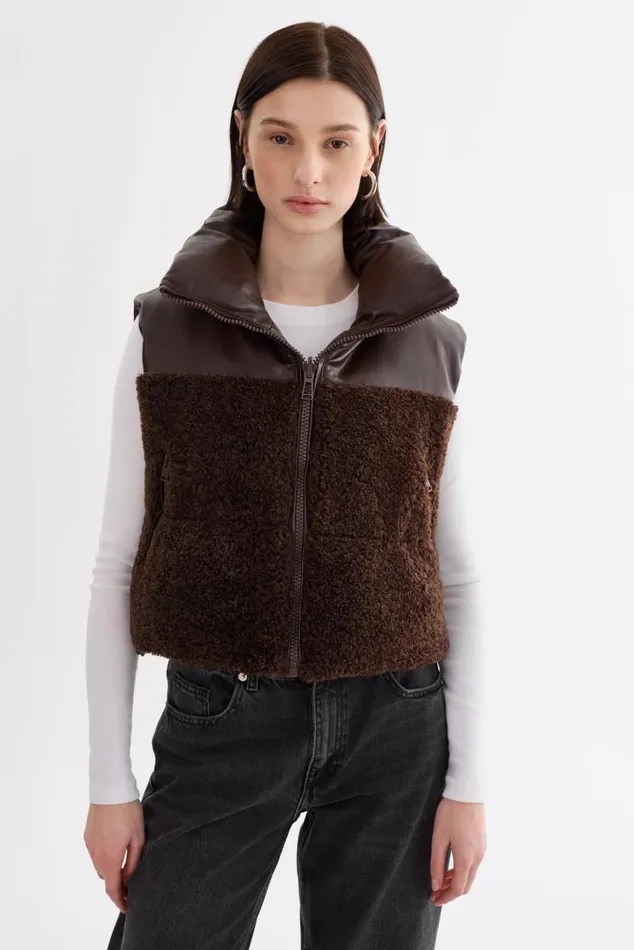Women MELICIA Reversible Puffer Vest Mahogany LAMARQUE Puffers Women MELICIA Reversible Puffer Vest Mahogany LAMARQUE Puffers