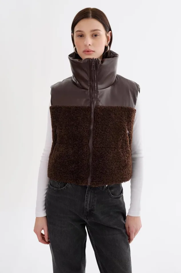 Women MELICIA Reversible Puffer Vest Mahogany LAMARQUE Puffers Women MELICIA Reversible Puffer Vest Mahogany LAMARQUE Puffers
