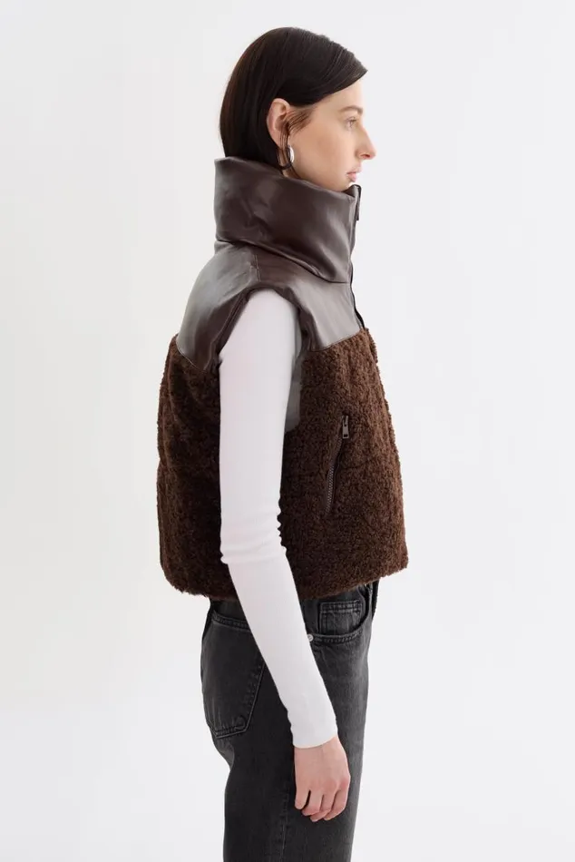 Women MELICIA Reversible Puffer Vest Mahogany LAMARQUE Puffers Women MELICIA Reversible Puffer Vest Mahogany LAMARQUE Puffers