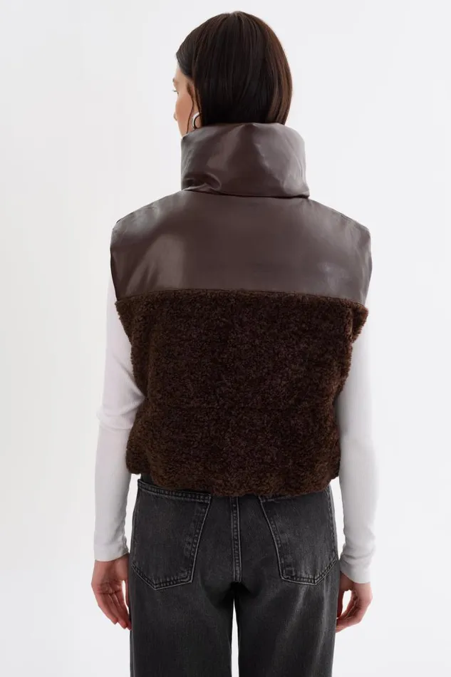 Women MELICIA Reversible Puffer Vest Mahogany LAMARQUE Puffers Women MELICIA Reversible Puffer Vest Mahogany LAMARQUE Puffers