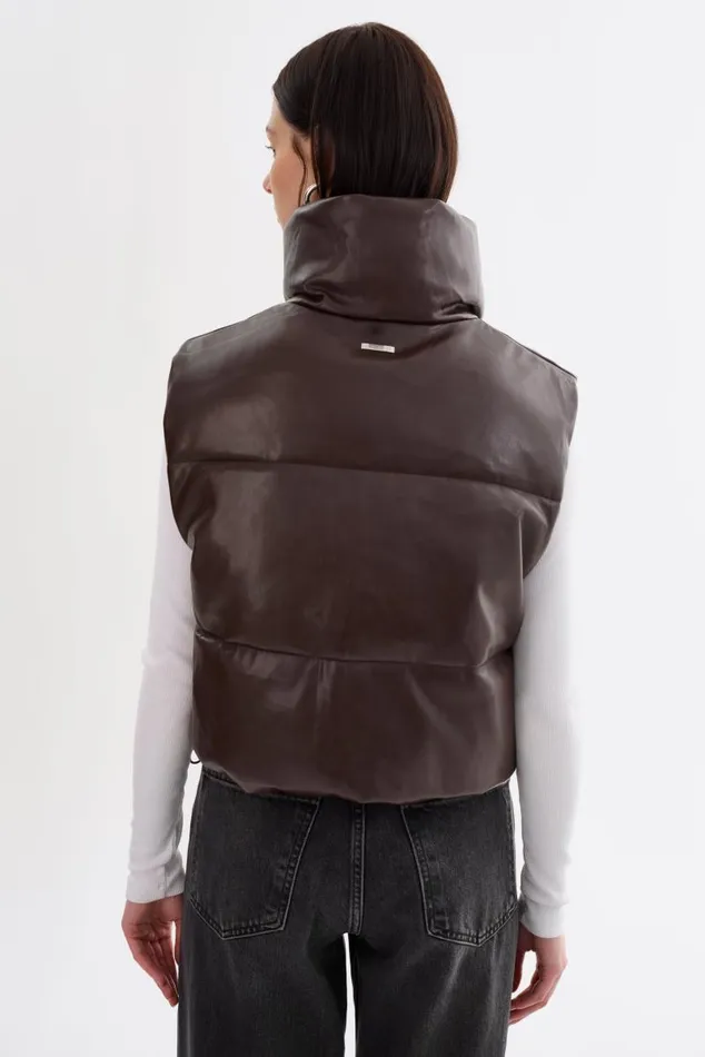Women MELICIA Reversible Puffer Vest Mahogany LAMARQUE Puffers Women MELICIA Reversible Puffer Vest Mahogany LAMARQUE Puffers