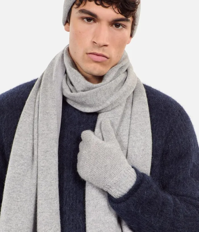 WomenMen Grey Cashmere Scarf THE KOOPLES Hats and Scarves