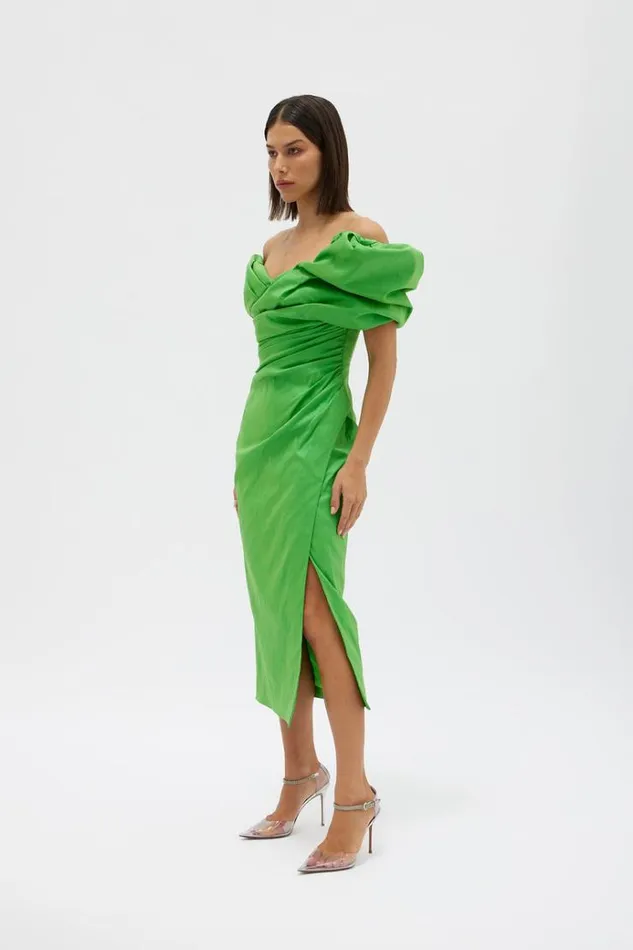 Women Midi Dresses Rachel Gilbert Gia Dress In Green