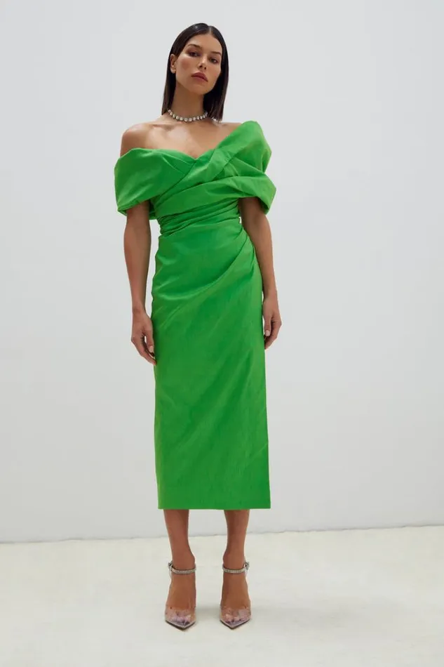 Women Midi Dresses Rachel Gilbert Gia Dress In Green