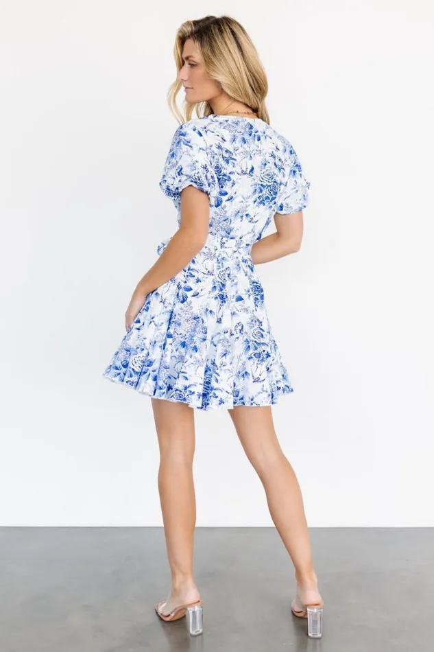 Women Mikki Mini Dress White Blue Baltic Born Short Dresses Women Mikki Mini Dress White Blue Baltic Born Short Dresses