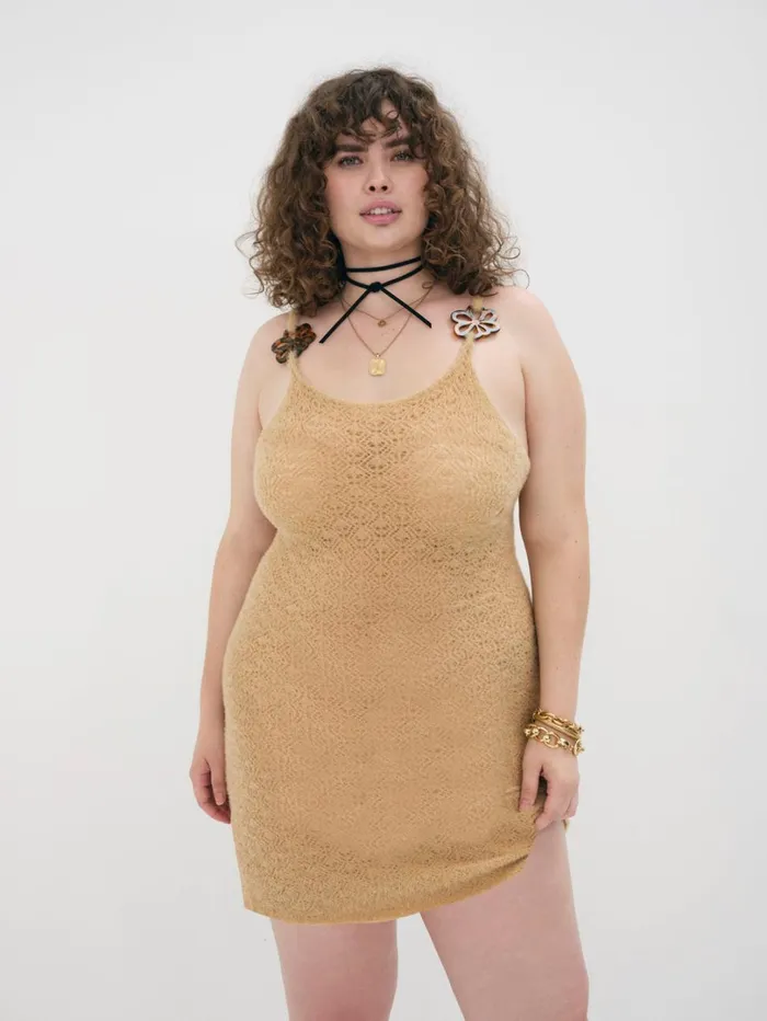 Women Mirabel Mini Dress Beige For Love and Lemons Dresses