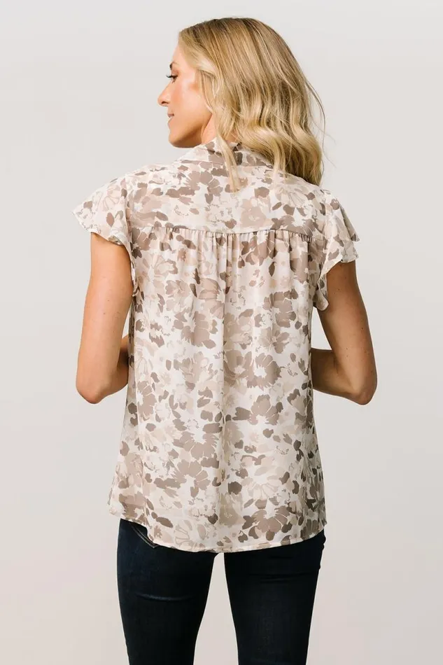Women Niall Tie Top Off White Taupe Baltic Born Blouses and Shirts