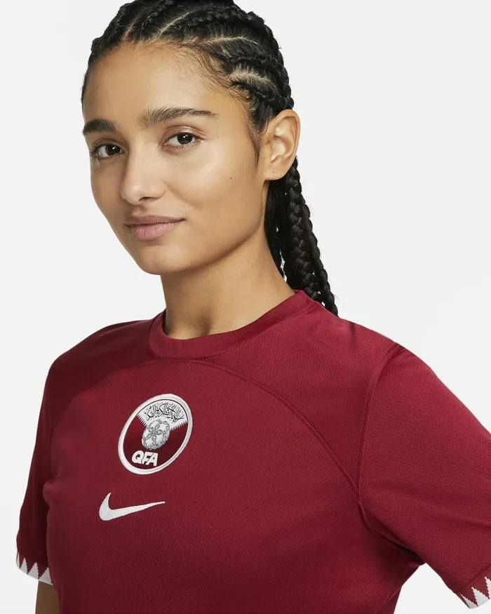 Women Nike All Clothing Qatar 202223 Stadium Home Desert Maroonwhite