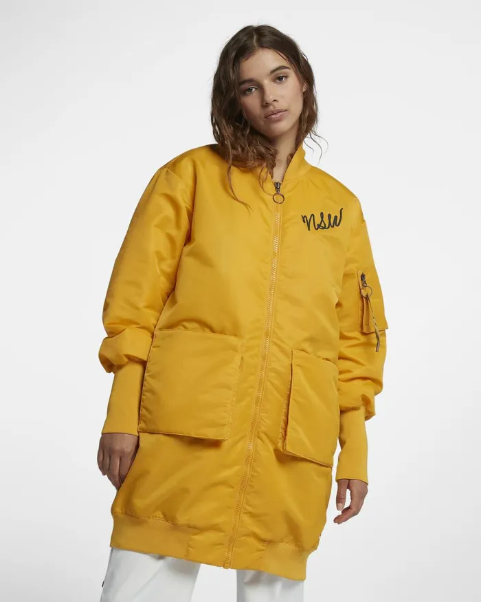 Women Nike All Clothing Sportswear NSW Yellow Ochredark Obsidiancamper Greendark Obsidian