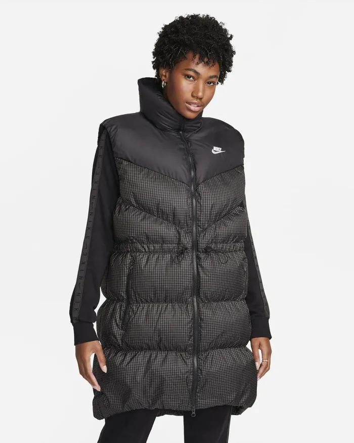 Women Nike All Clothing Sportswear Windpuffer Blackwhite