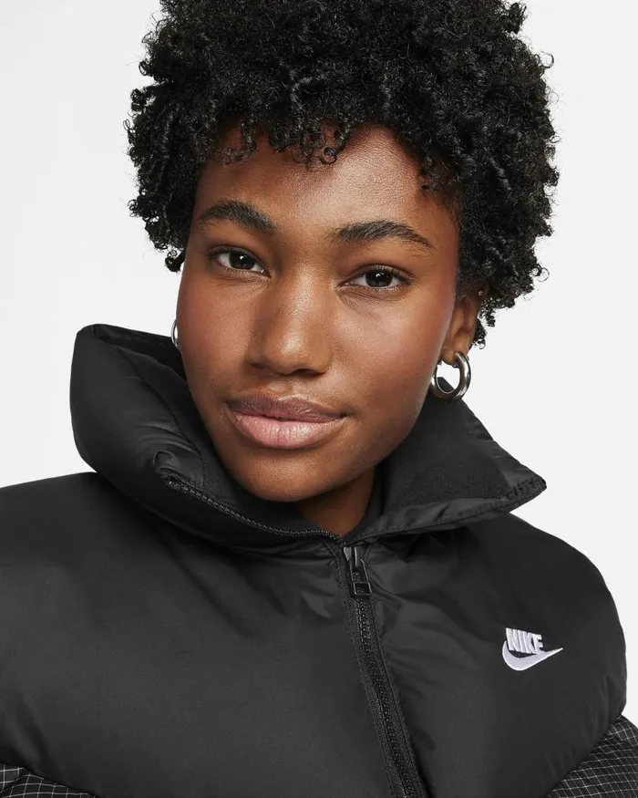 Women Nike All Clothing Sportswear Windpuffer Blackwhite