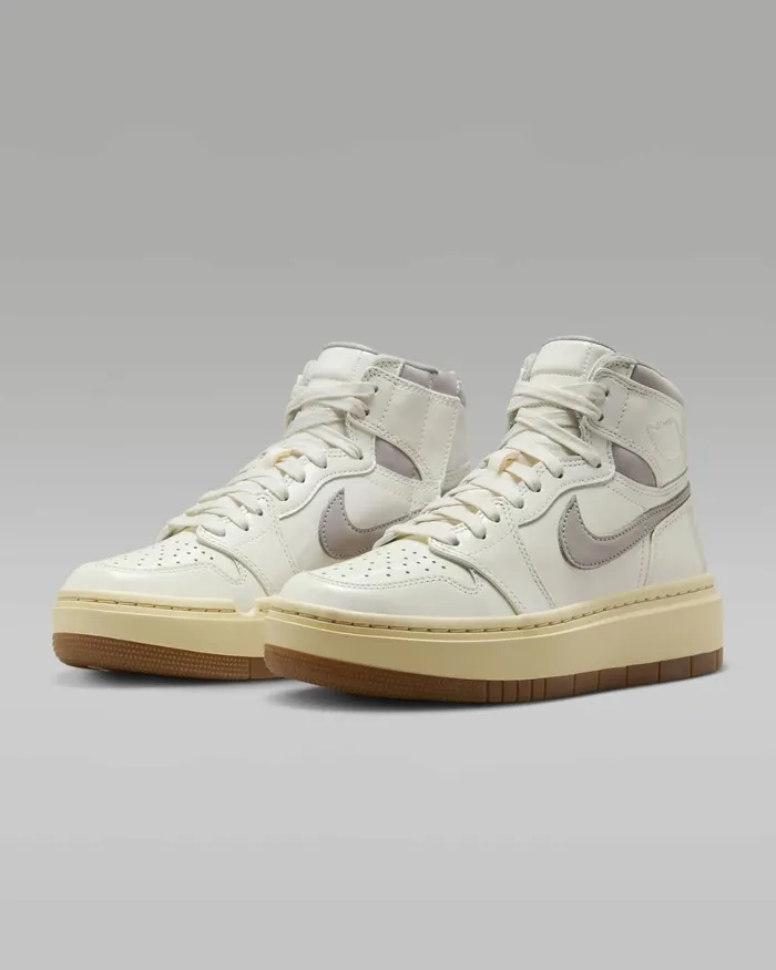 Women Nike All Shoes Air Jordan 1 Elevate High SE Sailpale Vanillagum Medium Browncollege Grey