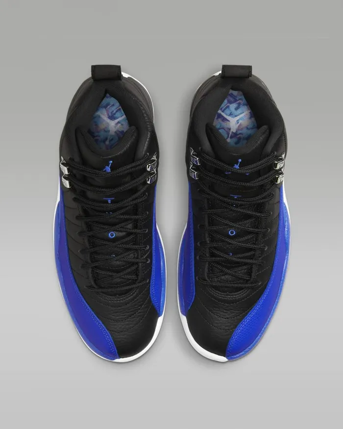 Women Nike All Shoes Air Jordan 12 Retro Blackmetallic Silverwhitehyper Royal
