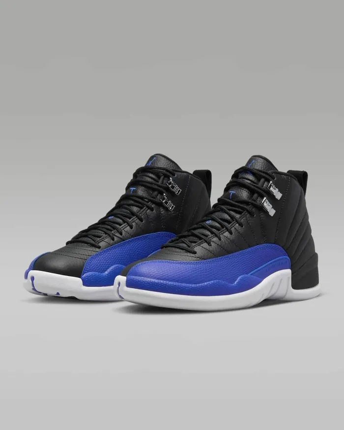 Women Nike All Shoes Air Jordan 12 Retro Blackmetallic Silverwhitehyper Royal