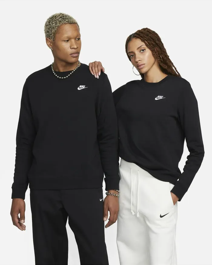Women Nike Hoodies And Sweatshirts Sportswear Club Fleece Blackwhite