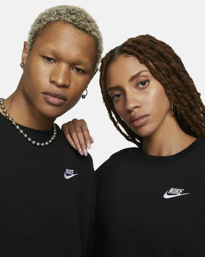 Women Nike Hoodies And Sweatshirts Sportswear Club Fleece Blackwhite