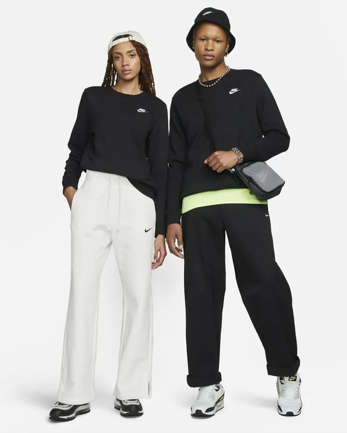 Women Nike Hoodies And Sweatshirts Sportswear Club Fleece Blackwhite