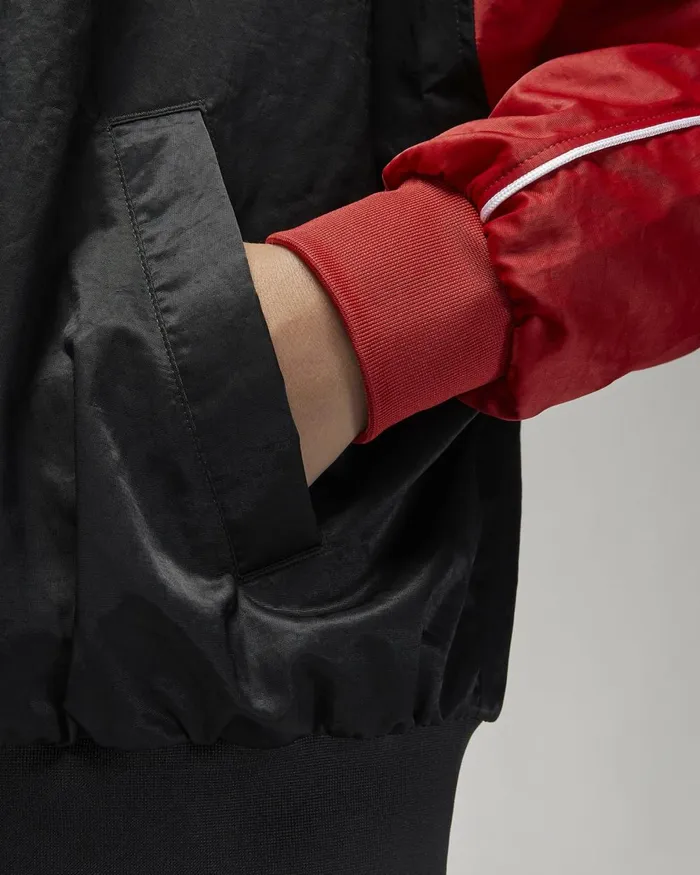 Women Nike Jackets Jordan Flight Renegade Blackgym Redwhite