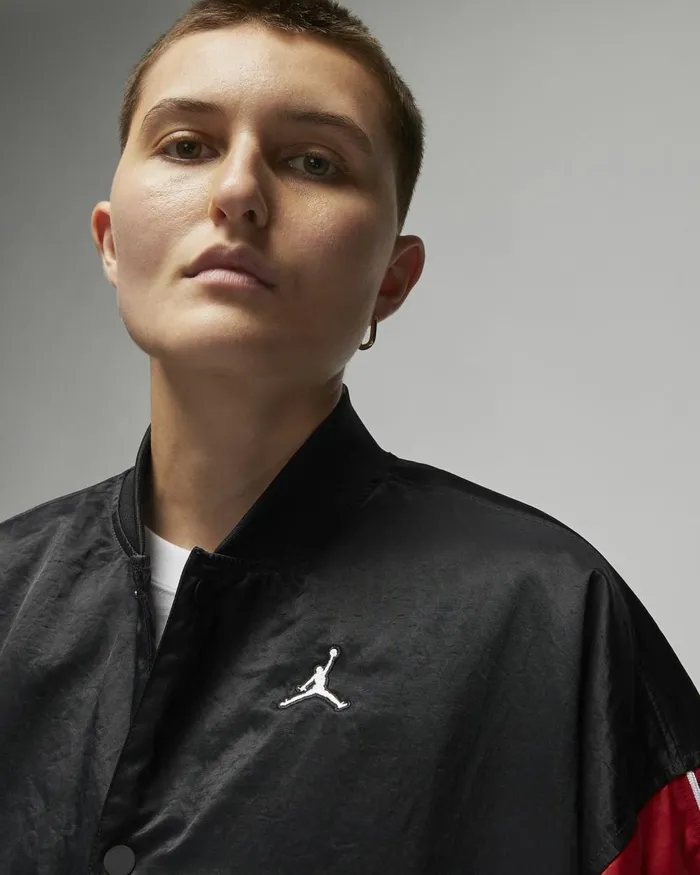 Women Nike Jackets Jordan Flight Renegade Blackgym Redwhite