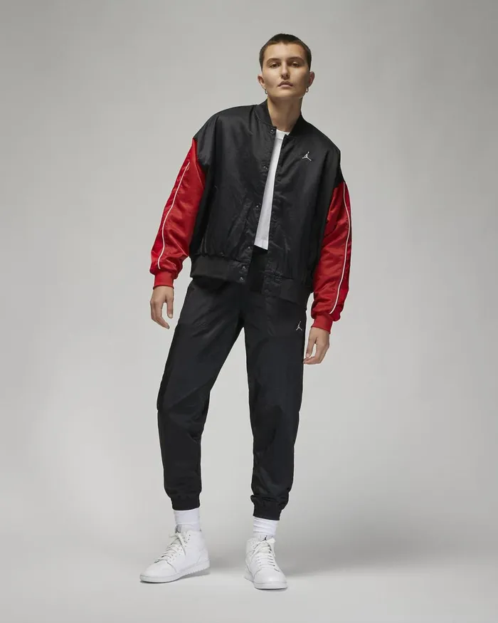 Women Nike Jackets Jordan Flight Renegade Blackgym Redwhite