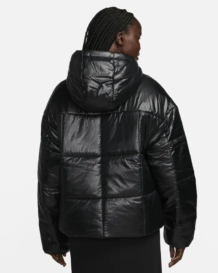 Women Nike Jackets Sportswear Classic Puffer Shine Blackblack