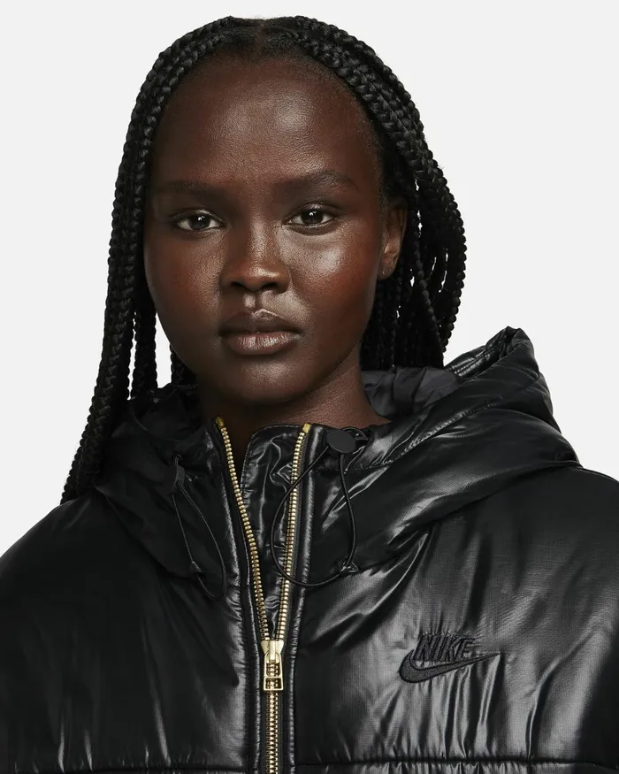 Women Nike Jackets Sportswear Classic Puffer Shine Blackblack