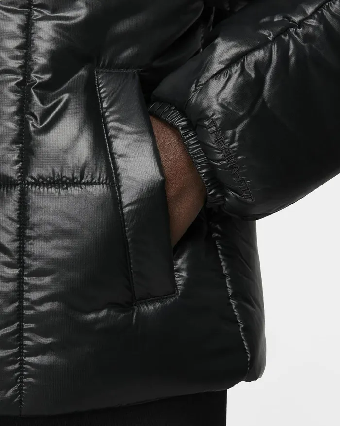 Women Nike Jackets Sportswear Classic Puffer Shine Blackblack