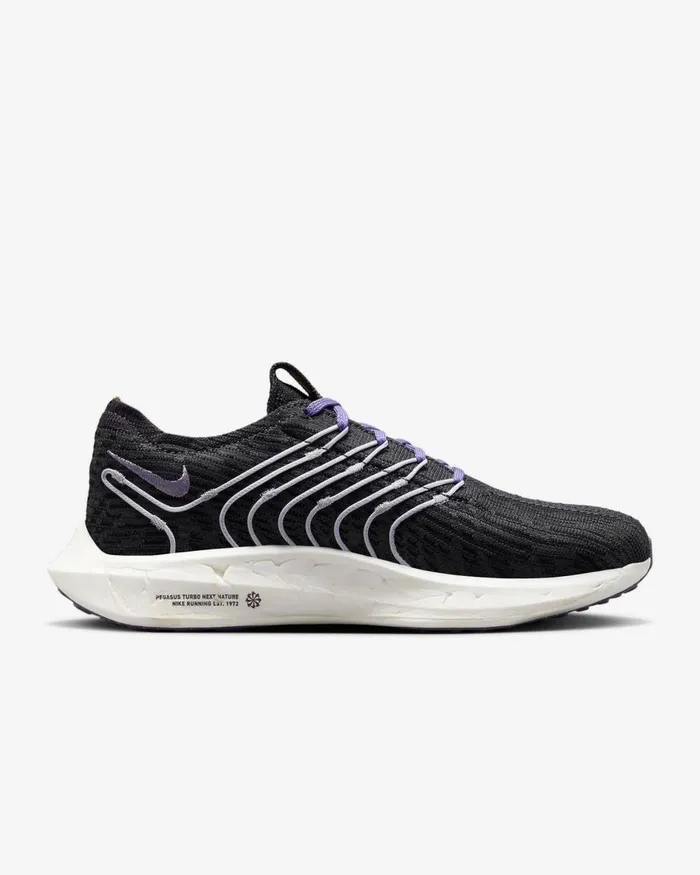 Women Nike Running Pegasus Turbo Blackanthracitecave Purplepeach Cream
