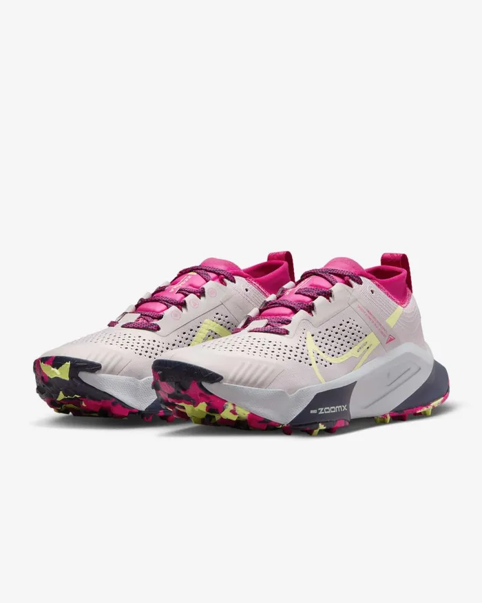 Women Nike Running Zegama Platinum Violetfireberrypurple Inkluminous Green