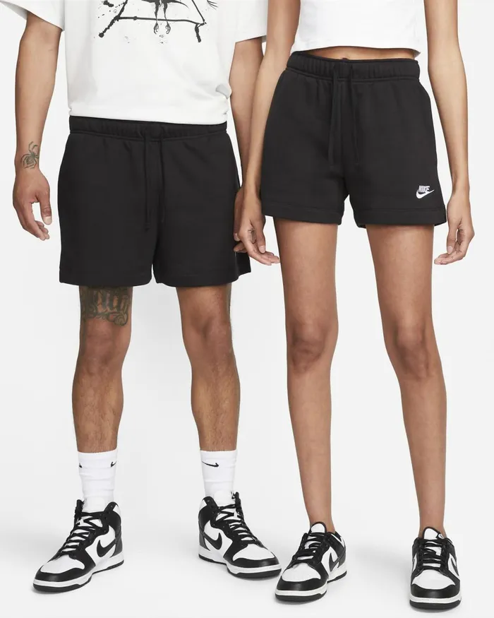 Women Nike Shorts Sportswear Club Fleece Blackwhite