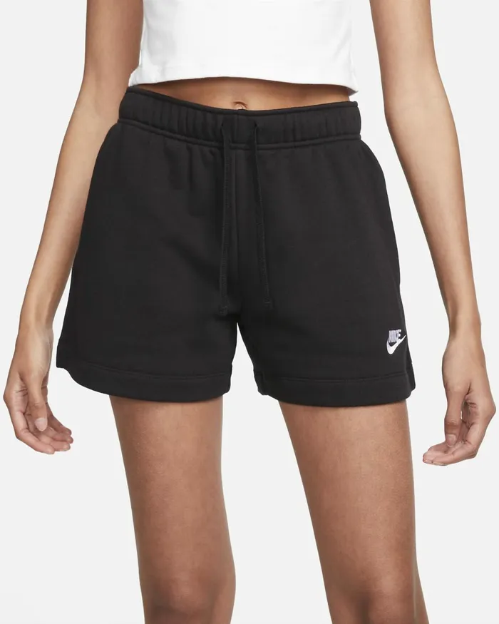 Women Nike Shorts Sportswear Club Fleece Blackwhite