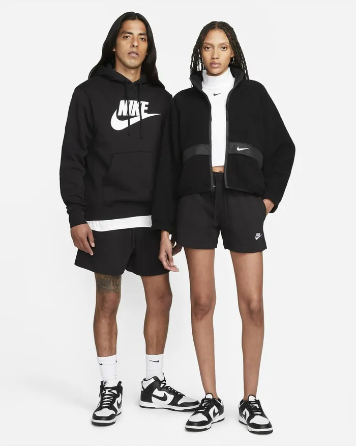 Women Nike Shorts Sportswear Club Fleece Blackwhite
