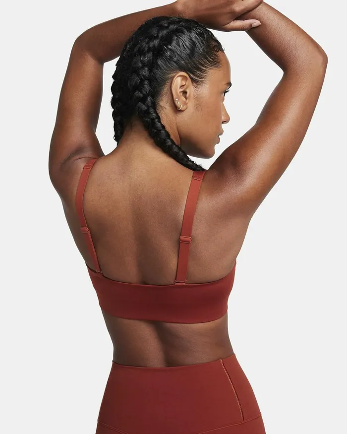 Women Nike Sports Bras Indy Plunge CutOut Rugged Orangesafety Orange