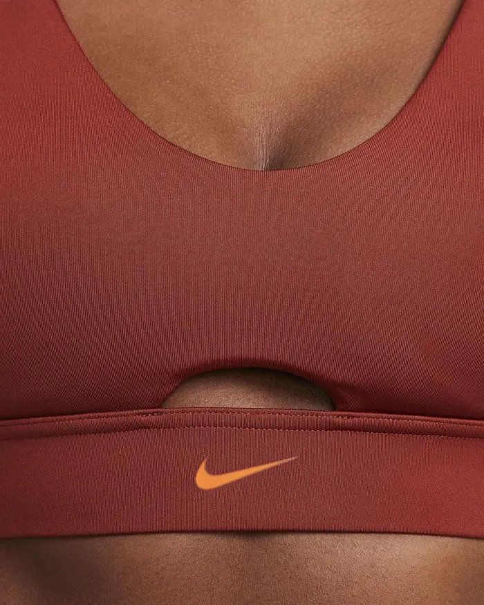 Women Nike Sports Bras Indy Plunge CutOut Rugged Orangesafety Orange