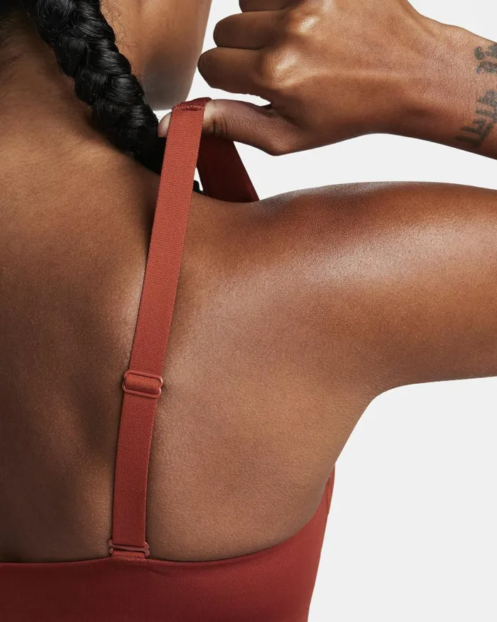 Women Nike Sports Bras Indy Plunge CutOut Rugged Orangesafety Orange