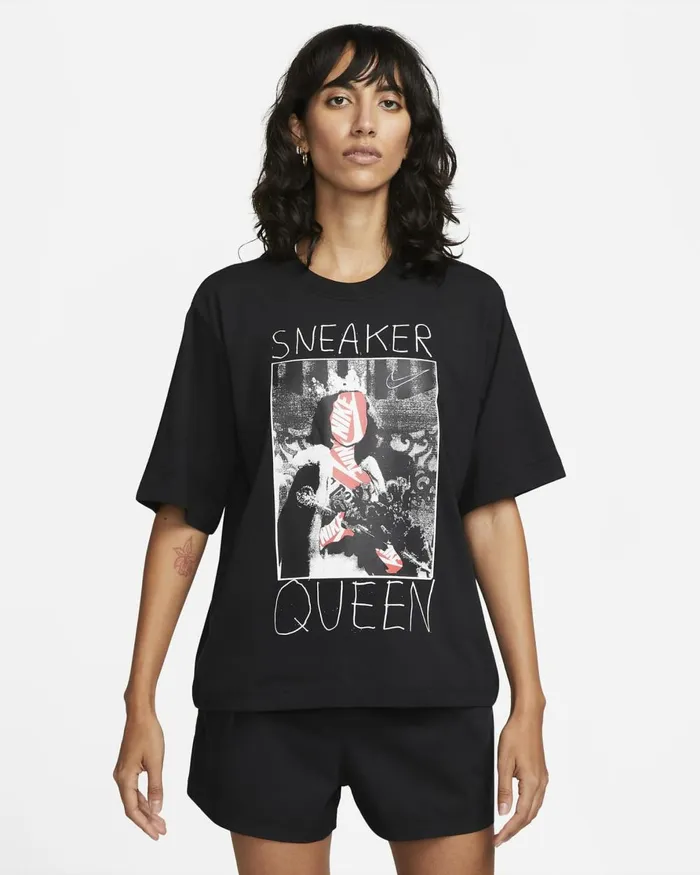Women Nike Tops And TShirts Sportswear Blackwhite