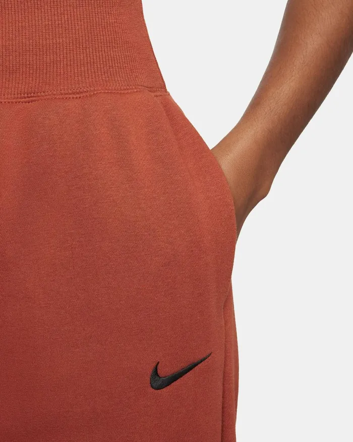 Women Nike Trousers Sportswear Phoenix Fleece Rugged Orangeblack