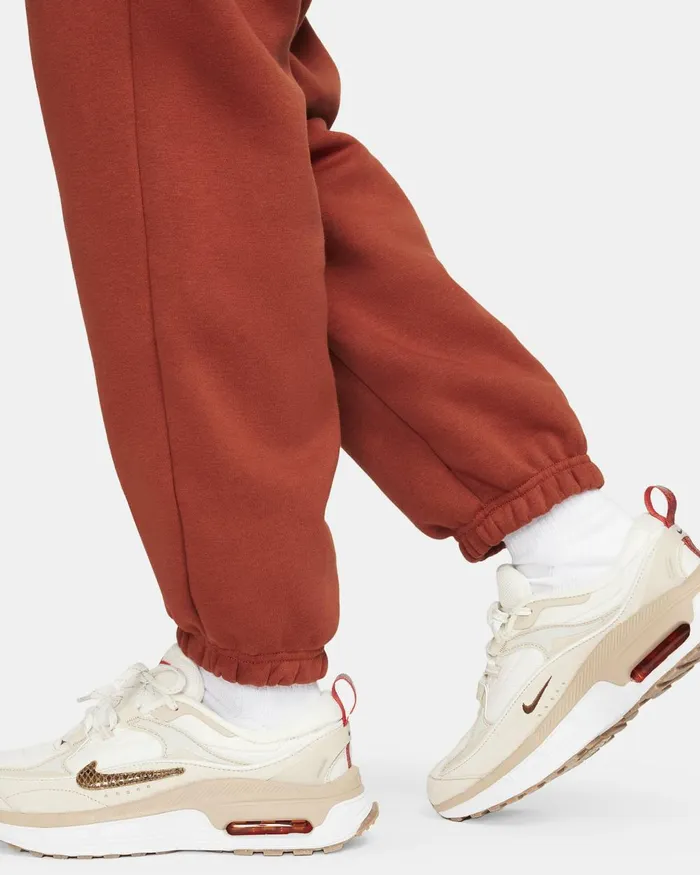 Women Nike Trousers Sportswear Phoenix Fleece Rugged Orangeblack