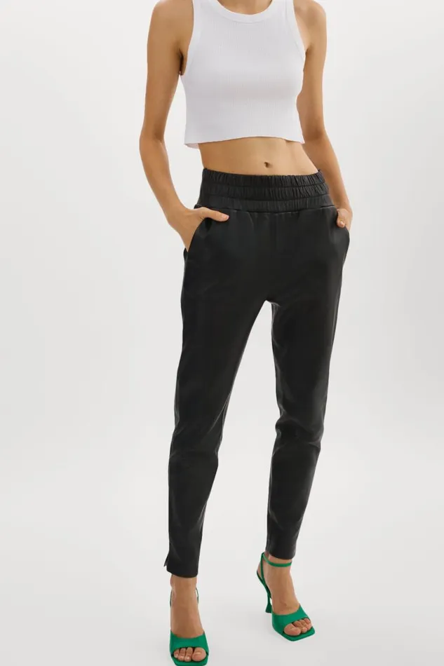 Women NINETA Leather Joggers Black LAMARQUE Pants and Shorts Women NINETA Leather Joggers Black LAMARQUE Pants and Shorts