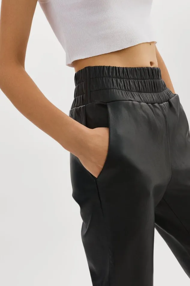 Women NINETA Leather Joggers Black LAMARQUE Pants and Shorts Women NINETA Leather Joggers Black LAMARQUE Pants and Shorts
