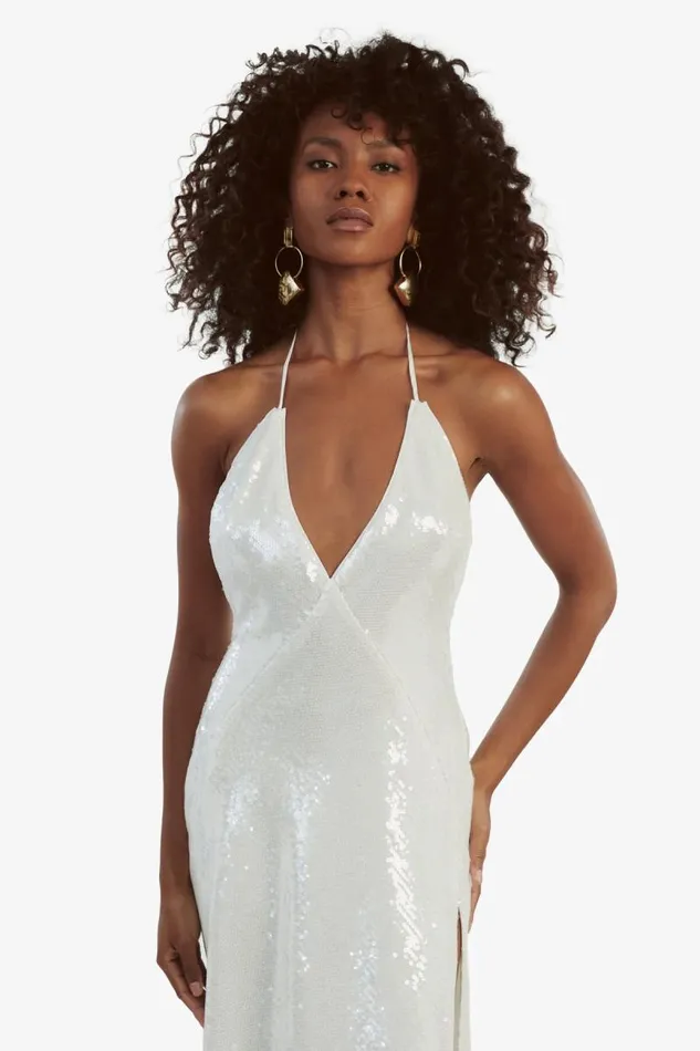 Women Occasion Dresses Bardot Yve Halter Dress In White White Women Occasion Dresses Bardot Yve Halter Dress In White White