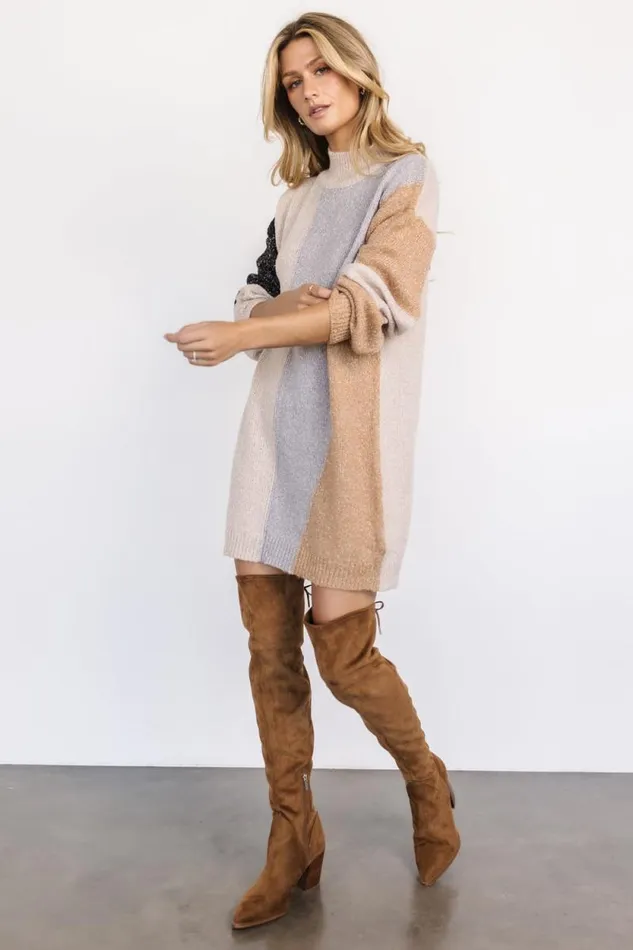 Women Omaha Sweater Dress Oatmeal Gray Baltic Born Short Dresses Women Omaha Sweater Dress Oatmeal Gray Baltic Born Short Dresses