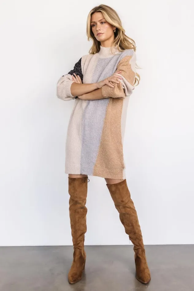 Women Omaha Sweater Dress Oatmeal Gray Baltic Born Short Dresses Women Omaha Sweater Dress Oatmeal Gray Baltic Born Short Dresses