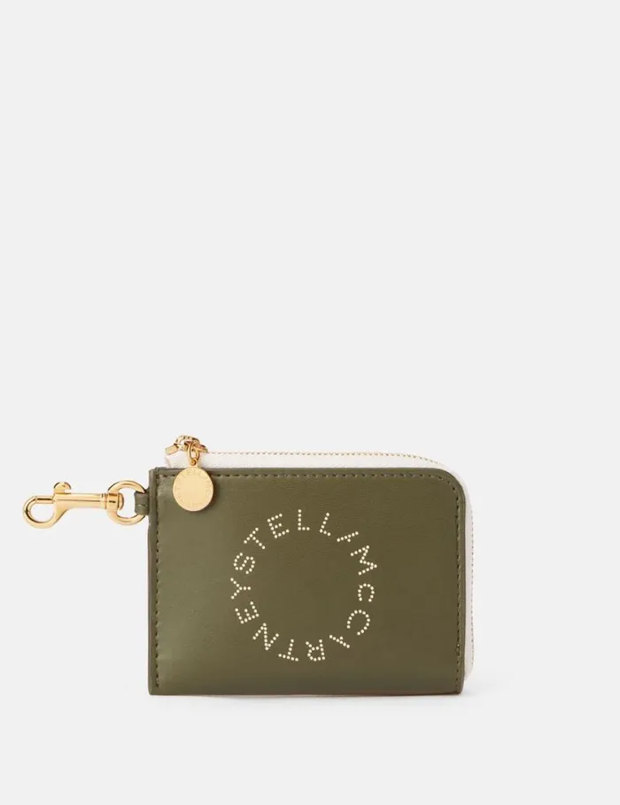 Women Online Exclusive Logo Zip Cardholder Military Green Stella McCartney Card Cases