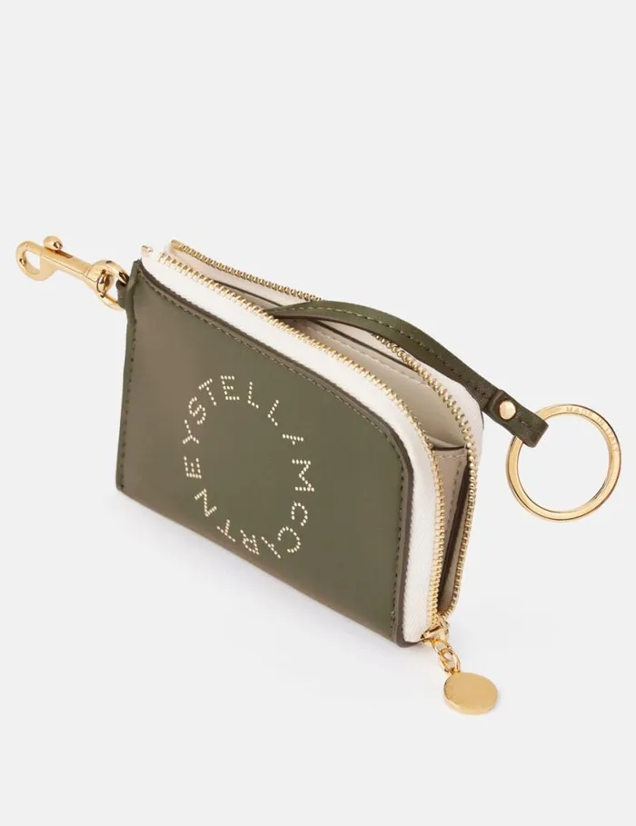 Women Online Exclusive Logo Zip Cardholder Military Green Stella McCartney Card Cases
