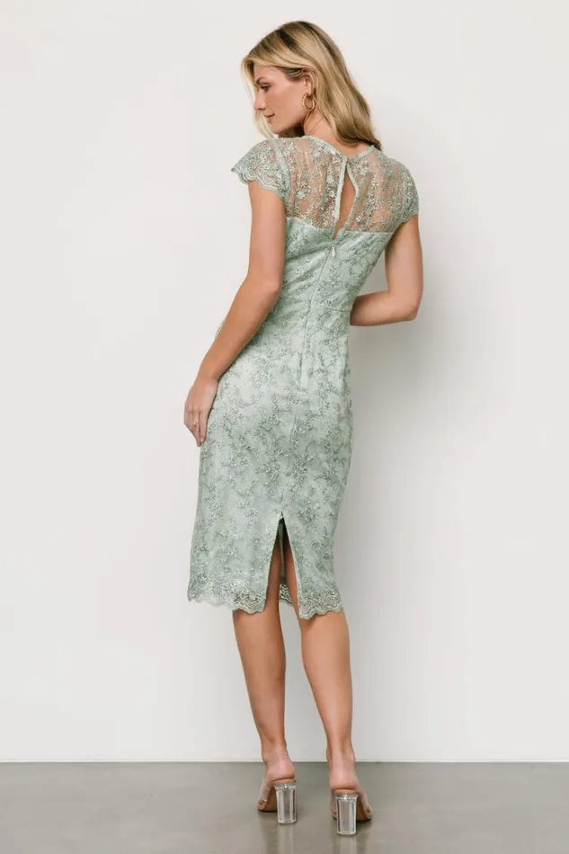 Women Oriana Embossed Shimmer Midi Dress Sage Baltic Born Midi Dresses Women Oriana Embossed Shimmer Midi Dress Sage Baltic Born Midi Dresses