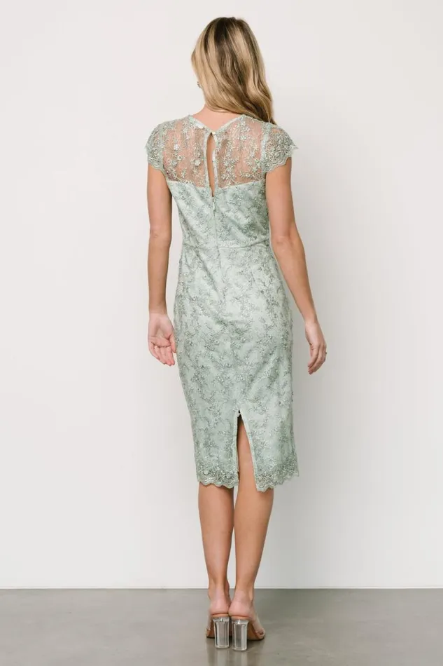 Women Oriana Embossed Shimmer Midi Dress Sage Baltic Born Midi Dresses Women Oriana Embossed Shimmer Midi Dress Sage Baltic Born Midi Dresses